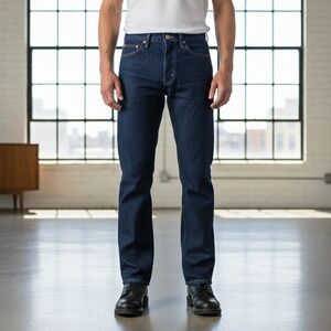 Vintage 80s Lee Jeans Mens 26x34 Blue Dark Wash Straight Leg Made in USA